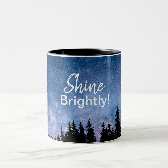Tasse 2 Couleurs Citation brillante et motivationnelle Stars Sky (Centre)