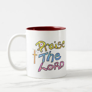 Tasse 2 Couleurs Citation chrétienne « Louez l'ÉTERNEL » Art coloré