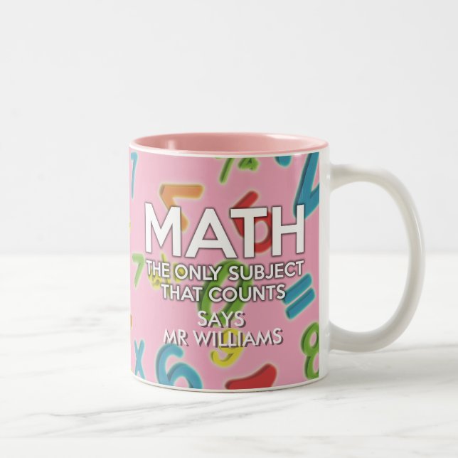 Tasse 2 Couleurs Citation Cool amusant Math Girl Rose (Droit)