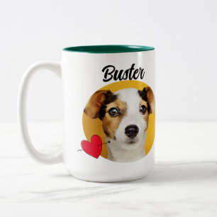 Tasse 2 Couleurs Citation de chien drôle & Fête des pères photo/nom