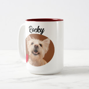 Tasse 2 Couleurs Citation de chien drôle & photo personnalisée / no