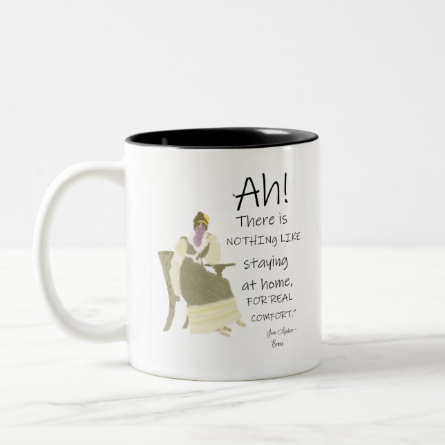 Tasse 2 Couleurs Citation de confort Jane Austen Emma (Gauche)