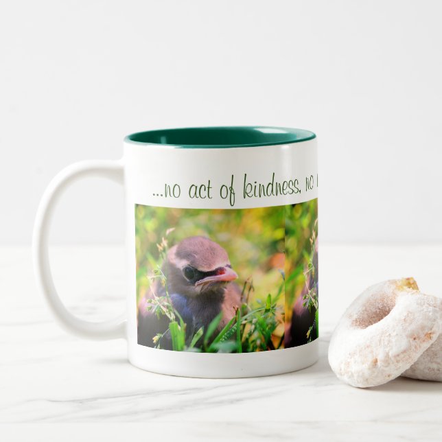 Tasse 2 Couleurs Citation de gentillesse inspirante pour bébé oisea (Avec donut)