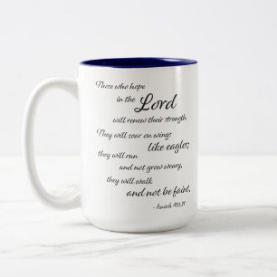 Tasse 2 Couleurs Citation de la Bible - Isaïe 40:31 -