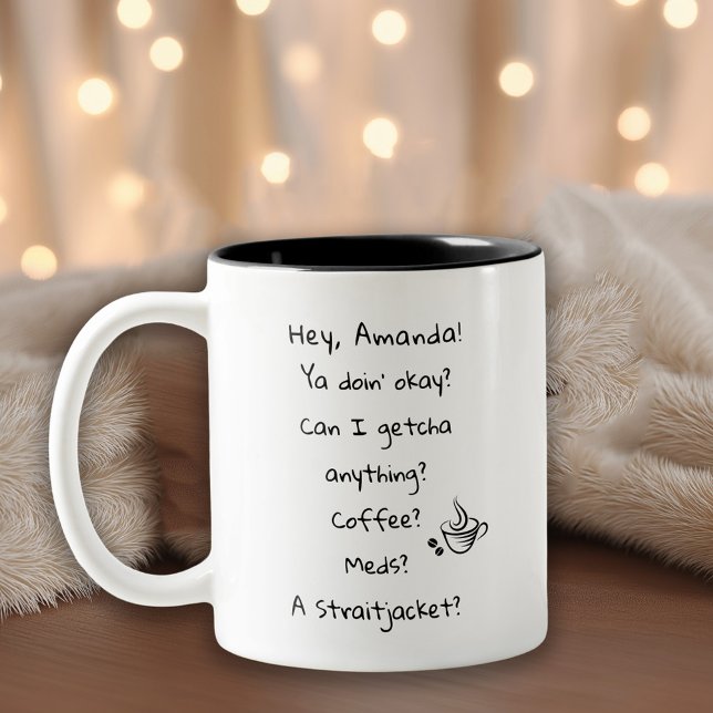 Tasse 2 Couleurs Citation de l'amateur de café Humour amusant (Créateur téléchargé)