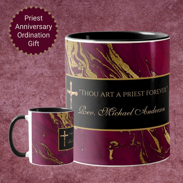 Tasse 2 Couleurs Citation de l'Écriture en marbre crucifix (Créateur téléchargé)