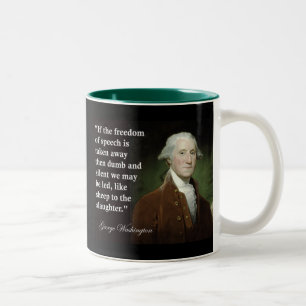 Tasse 2 Couleurs Citation de liberté de parole de George Washingto