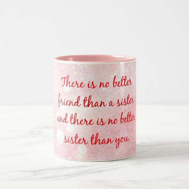 Tasse 2 Couleurs Citation de soeur (Centre)