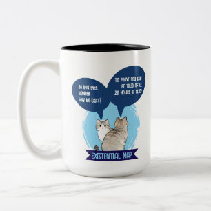 Tasse 2 Couleurs Citation drôle de chat de sieste existentielle