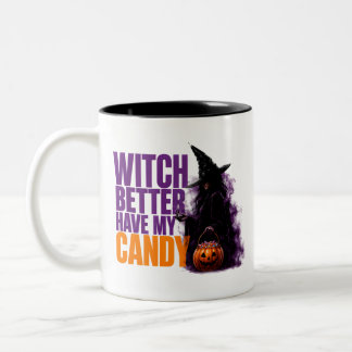 Tasse 2 Couleurs Citation drôle d'Halloween Sorcière ferait mieux d