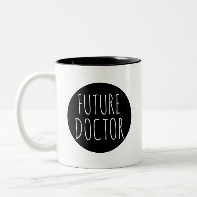 Tasse 2 Couleurs Citation future de doctorat // profession (Gauche)