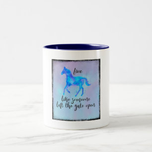 Tasse 2 Couleurs Citation inspirante avec un cheval en course libre