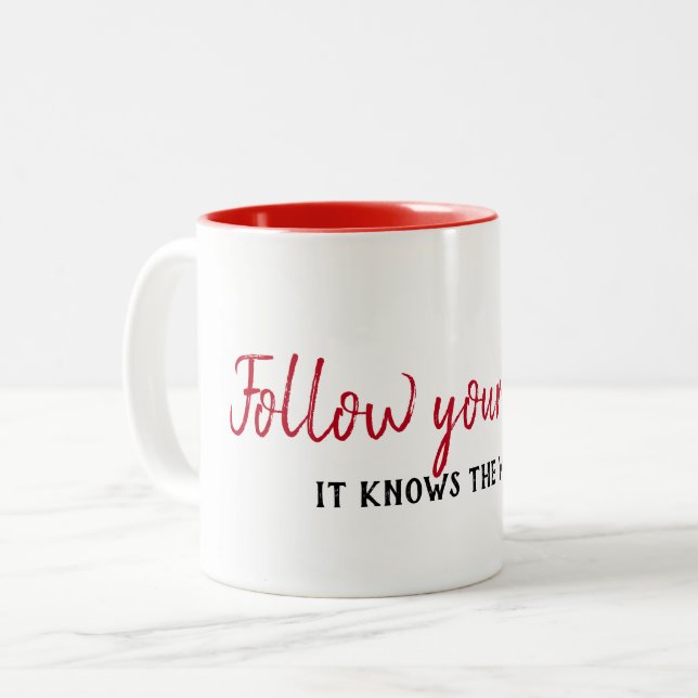 Tasse 2 Couleurs Citation Inspirationnelle En Blanc (Devant gauche)