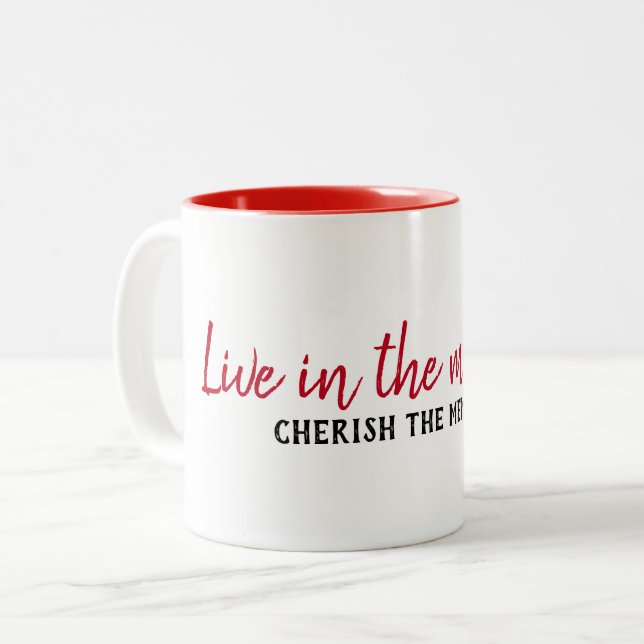 Tasse 2 Couleurs Citation Inspirationnelle En Blanc (Devant gauche)