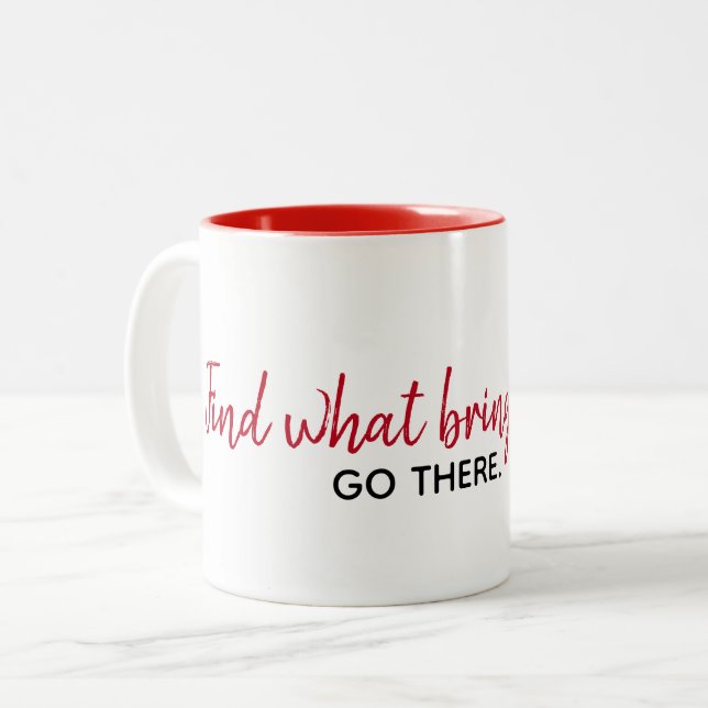 Tasse 2 Couleurs Citation Inspirationnelle En Blanc (Devant gauche)