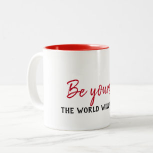 Tasse 2 Couleurs Citation Inspirationnelle En Blanc