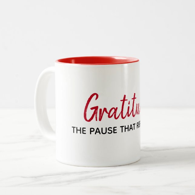 Tasse 2 Couleurs Citation Inspirationnelle En Blanc (Devant gauche)