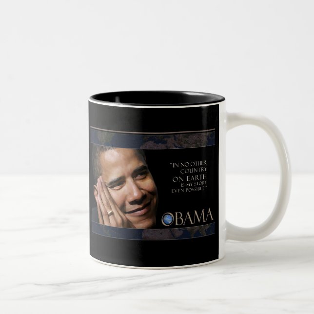 Tasse 2 Couleurs Citation inspirée d'Obama (Droit)