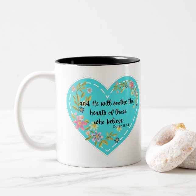 Tasse 2 Couleurs citation islamique (Avec donut)