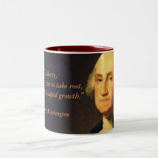 Tasse 2 Couleurs Citation "liberté " de George Washington