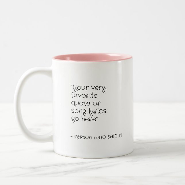 Tasse 2 Couleurs Citation personnalisée ou paroles de chansons - éc (Gauche)