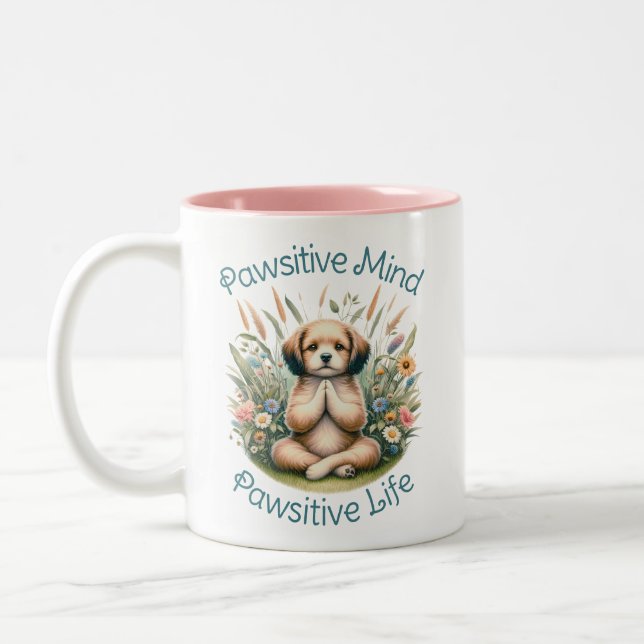 Tasse 2 Couleurs Citation positive de l'Amoureux des chiens mignon (Gauche)