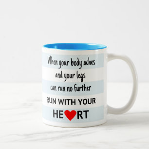 Tasse 2 Couleurs Citation sport courrez avec vos rayures cardiaques