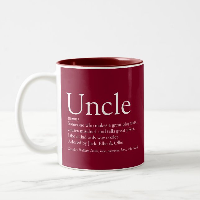 Tasse 2 Couleurs Citation typographique Uncle Modern Fun (Gauche)
