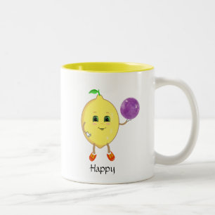 Tasse 2 Couleurs Citron et calligraphie joyeux