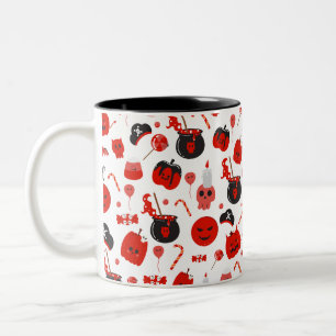 Tasse 2 Couleurs Citrouilles effrayantes Halloween