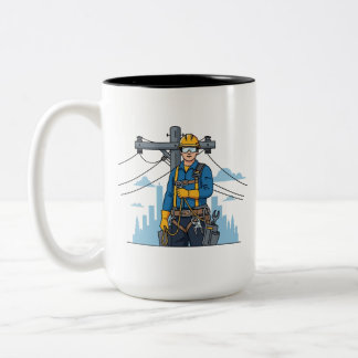 Tasse 2 Couleurs City Lineman Hero Portrait | Electrical Utility