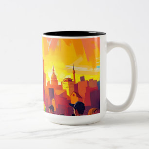 Tasse 2 Couleurs Cityscape impressionniste