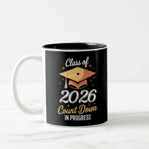 Tasse 2 Couleurs Classe 2026 compte à rebours en cours Personnalisé