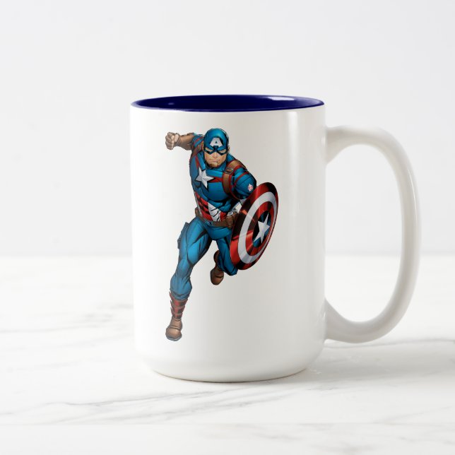 Tasse 2 Couleurs Classique Avengers | Capitaine America avance (Droit)