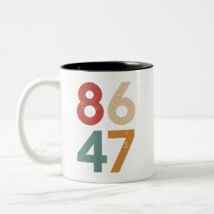 Tasse 2 Couleurs Classique Vintage Années 80 Style 86 47 Anti Trump