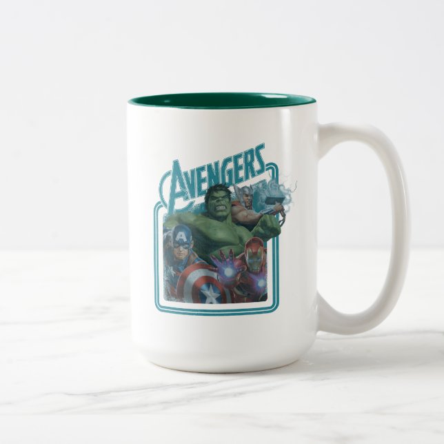 Tasse 2 Couleurs Classiques des Avengers | Art Rétro des Avengers (Droit)