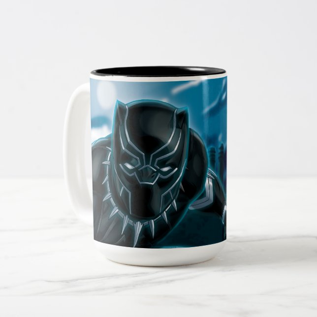 Tasse 2 Couleurs Classiques des Avengers | Black Panther sur un toi (Devant gauche)
