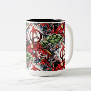 Tasse 2 Couleurs Classiques des Avengers   Logo Lumineux du Groupe 