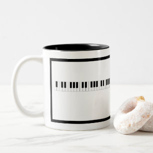 Tasse 2 Couleurs Clavier de piano avec bordure