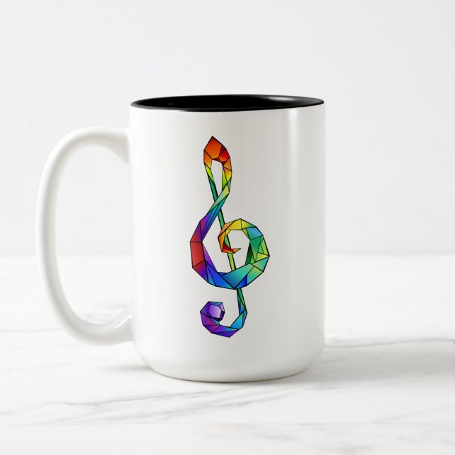 Tasse 2 Couleurs Clé de musique arc-en-ciel (Gauche)
