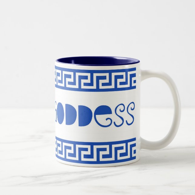 TASSE 2 COULEURS CLÉ GRECQUE DE GREQUE DE DÉESSE (Droit)