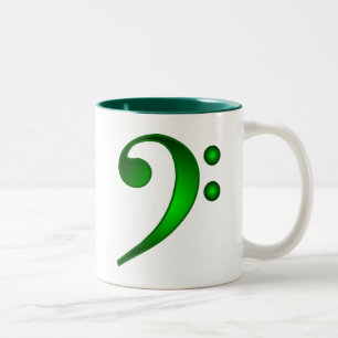 Tasse 2 Couleurs Clef basse verte métallique