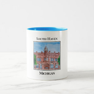 Tasse 2 Couleurs Clementine's Building, South Haven Michigan