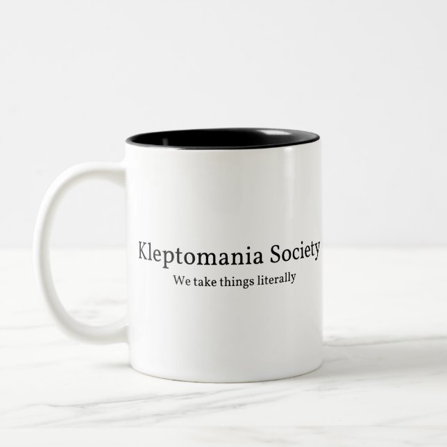 Tasse 2 Couleurs Cleptomanie drôle (Gauche)