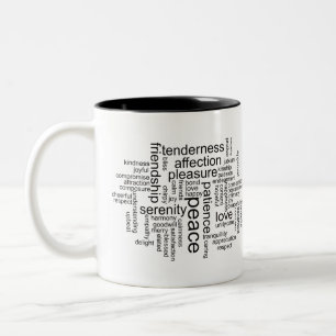 Tasse 2 Couleurs Cloud inspirationnel de paix et d'amour