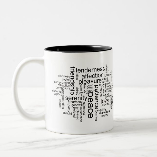 Tasse 2 Couleurs Cloud inspirationnel de paix et d'amour (Gauche)