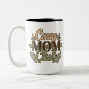 Tasse 2 Couleurs Club des Mamans Cosy Design Rétro Amateur de Café