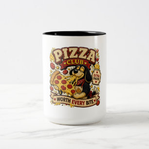 Tasse 2 Couleurs Club Pizza Personnalisé Amateur de Pizza Drôle