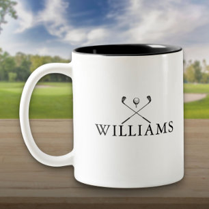 Tasse 2 Couleurs Clubs de golf personnalisés avec nom classique