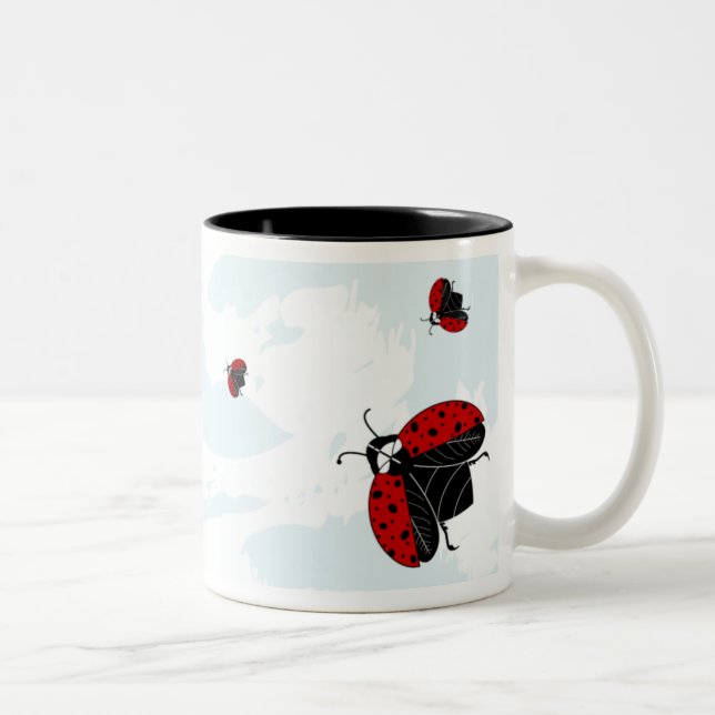 Tasse 2 Couleurs coccinelles en vol (Droit)